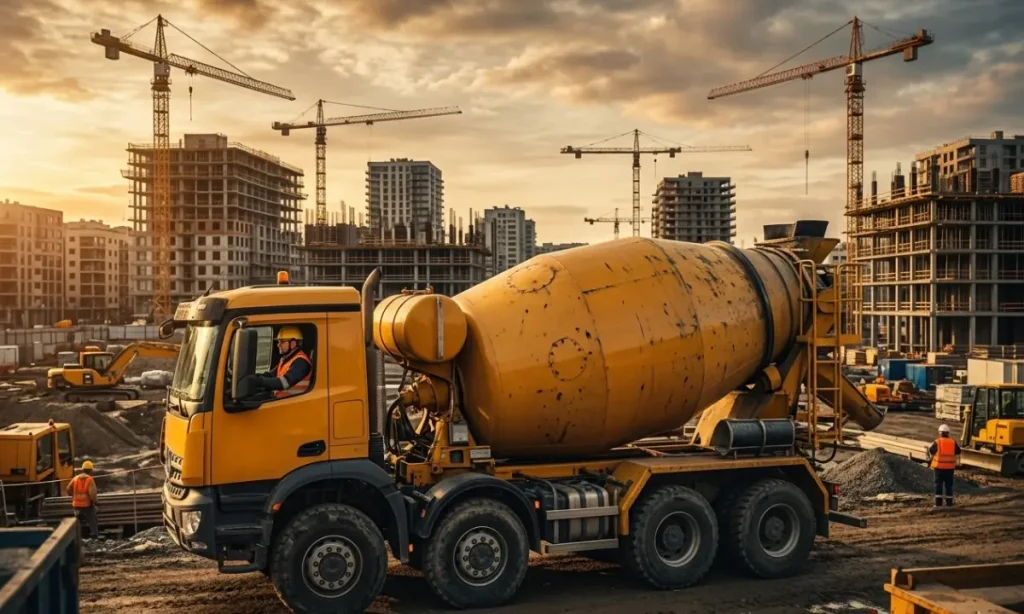 mezcladora concreto operando